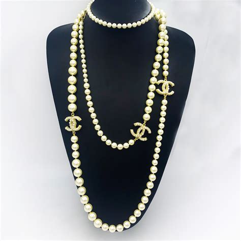 chanel chain and pearl necklace|chanel pearl necklace price list.